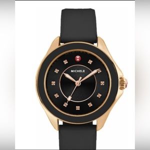 Only worn a few times. 
Black and rose gold with diamonds